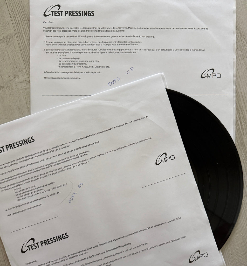 TEST PRESSING OVP3 DOUBLE VINYLE